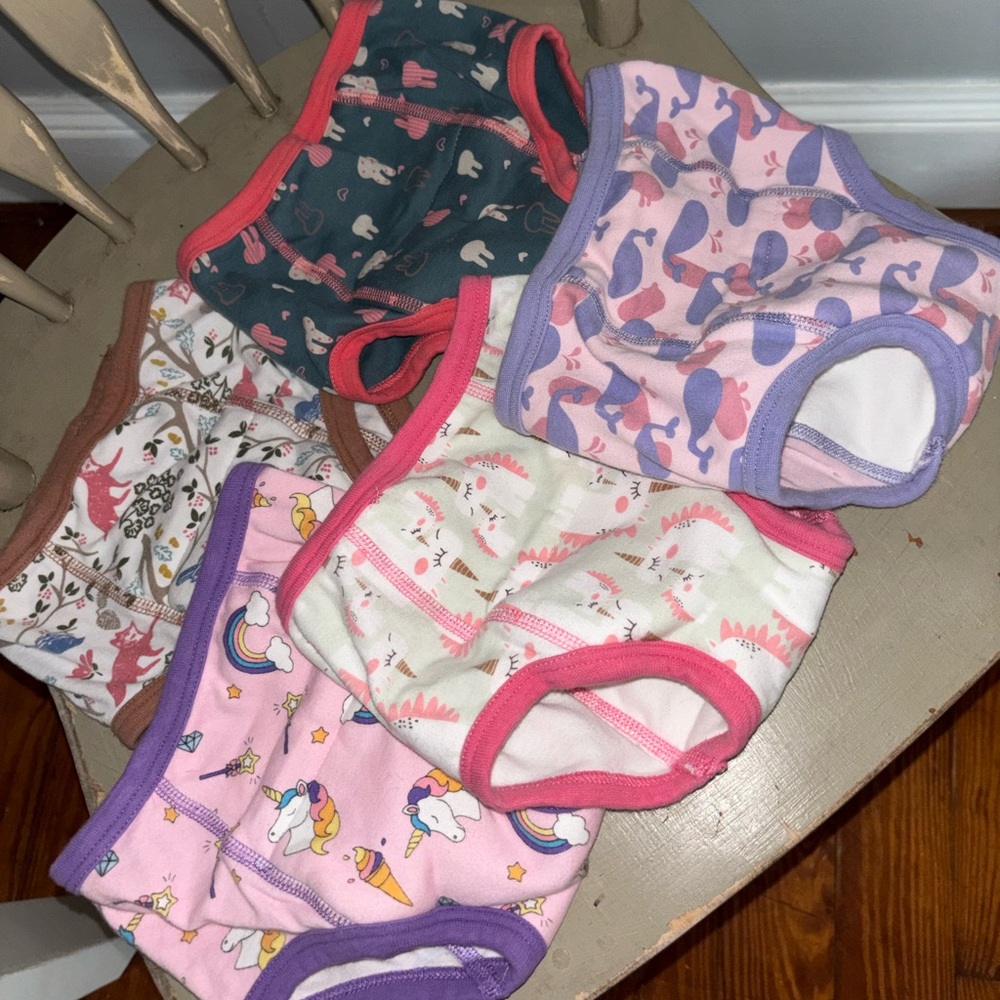 MooMoo Designs Pink-Trim Girls' Printed Training Pants